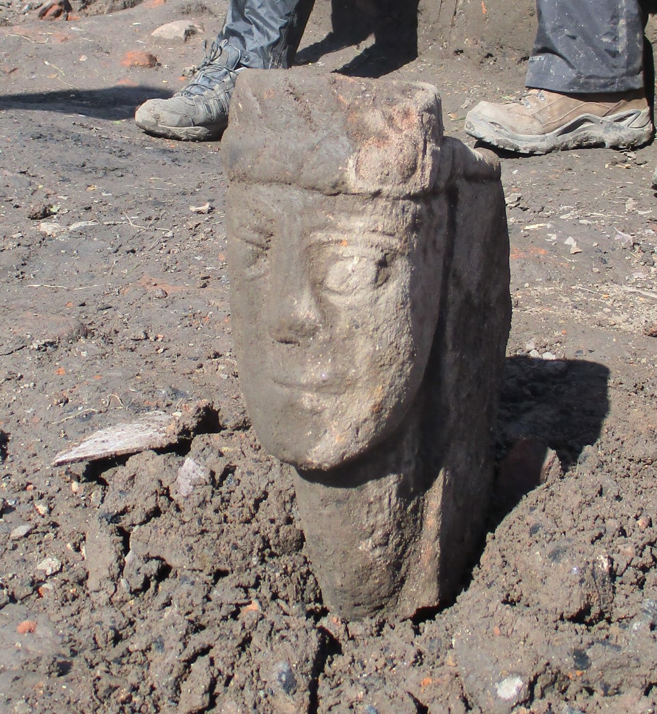 Image of a sculpted stone head